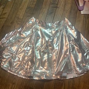 Metallic Silver Circle Skirt